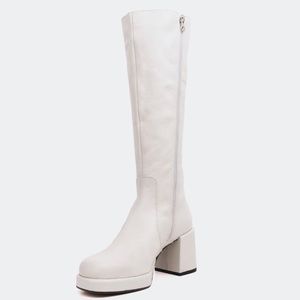 L’INTERVALLE Off White Leather Boots 41 / 10 women